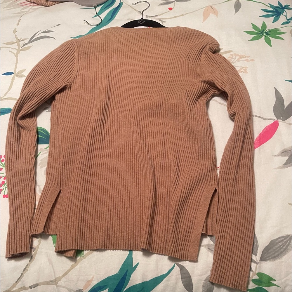 Loft Ribbed Tan Long Sleeve Sweater - Picture 3 of 3